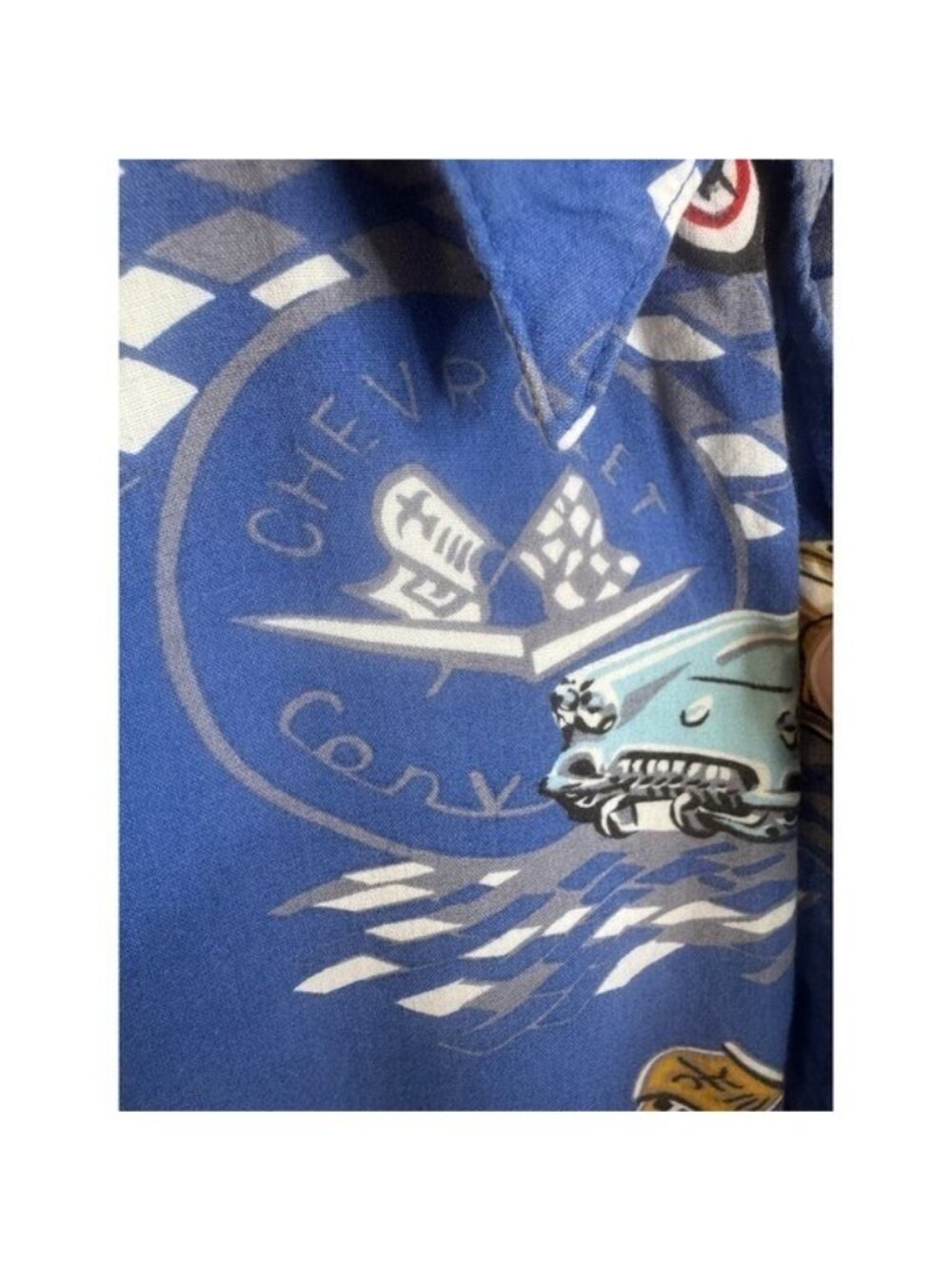 Reyn Spooner Chevrolet Corvette American Classics Rayon Hawaiian Shirt Mens L - Picture 3 of 7